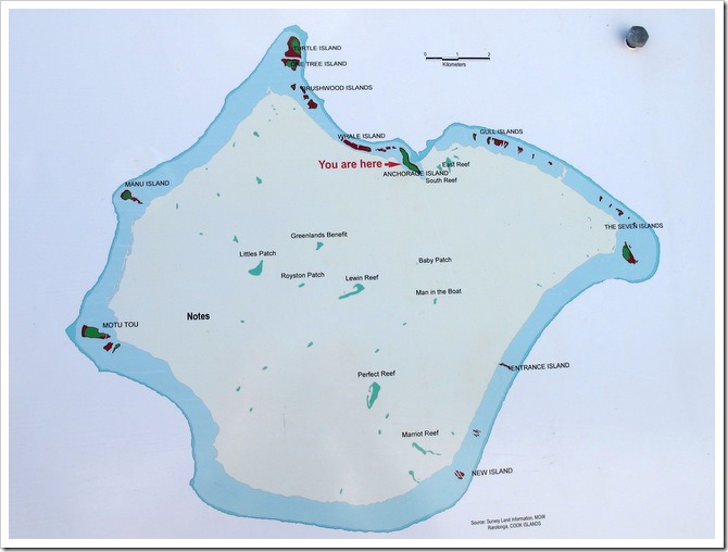 Map of Suwarrow Atoll and reefs